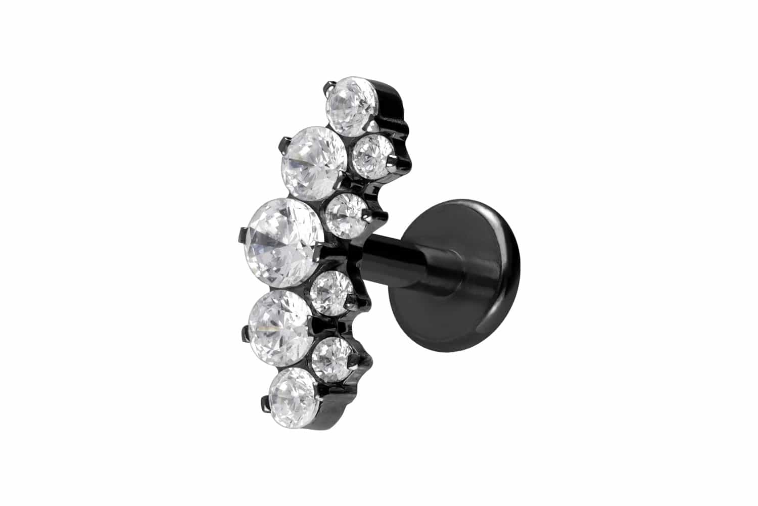 Titan Labret Piercing mit Innengewinde KRISTALLBOGEN